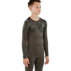 Bodyfit Boys Broken Map Crew Neck Kids'; Crew Neck Long Sleeve Base Layer
