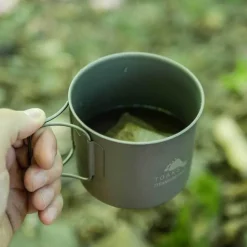 Light Titanium Pot Ultralight Camping Cookware 550ml