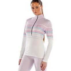 Womens Cozy Fairisle Zip Neck Long Sleeved Base Layer