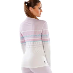 Womens Cozy Fairisle Zip Neck Long Sleeved Base Layer
